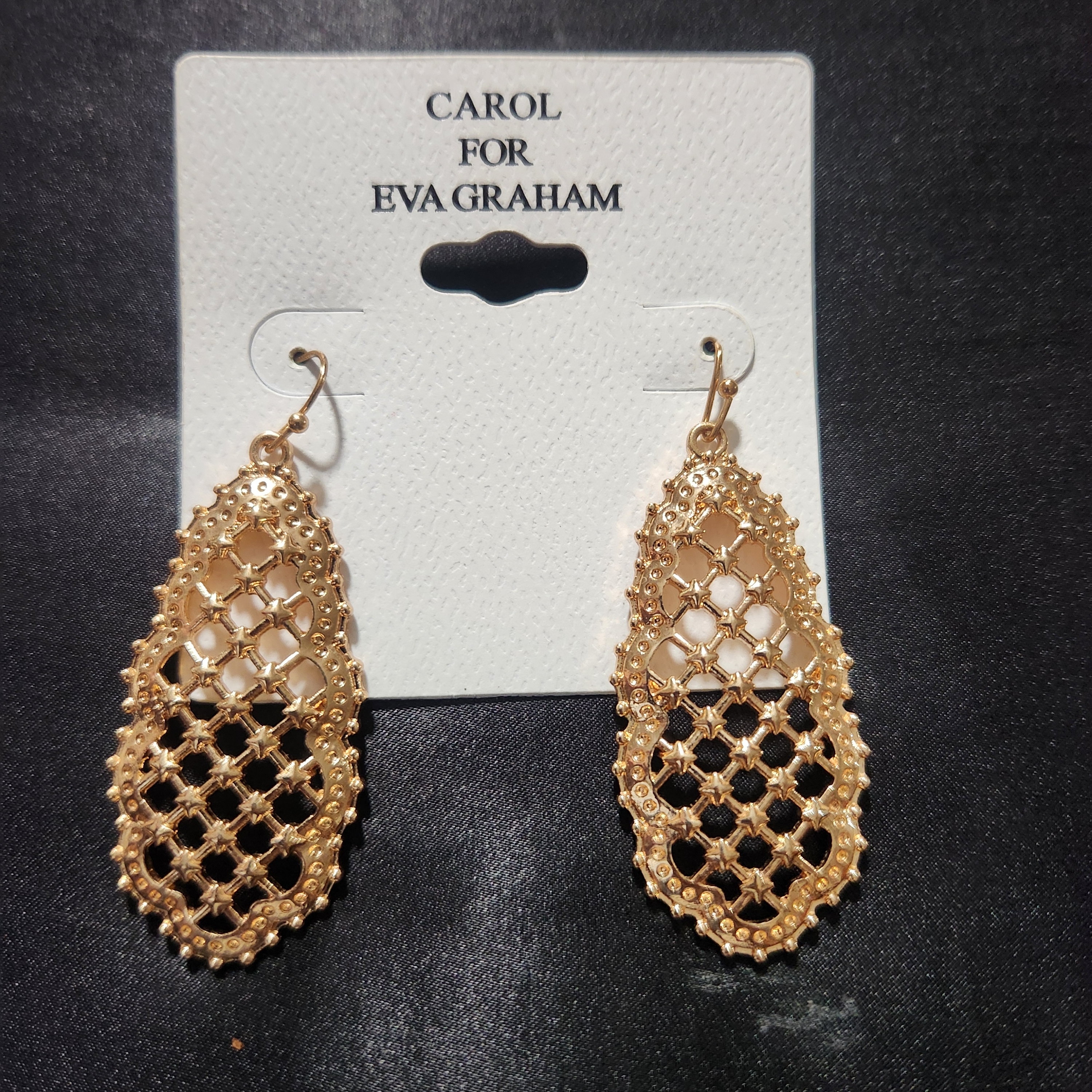 New Gold Filigree Drop Earrings